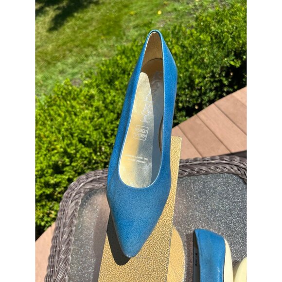 Vtg Herbert Levine KABUKI Shoes 60’s Robin Egg Blue White Leather Platform 5 - Picture 4 of 10